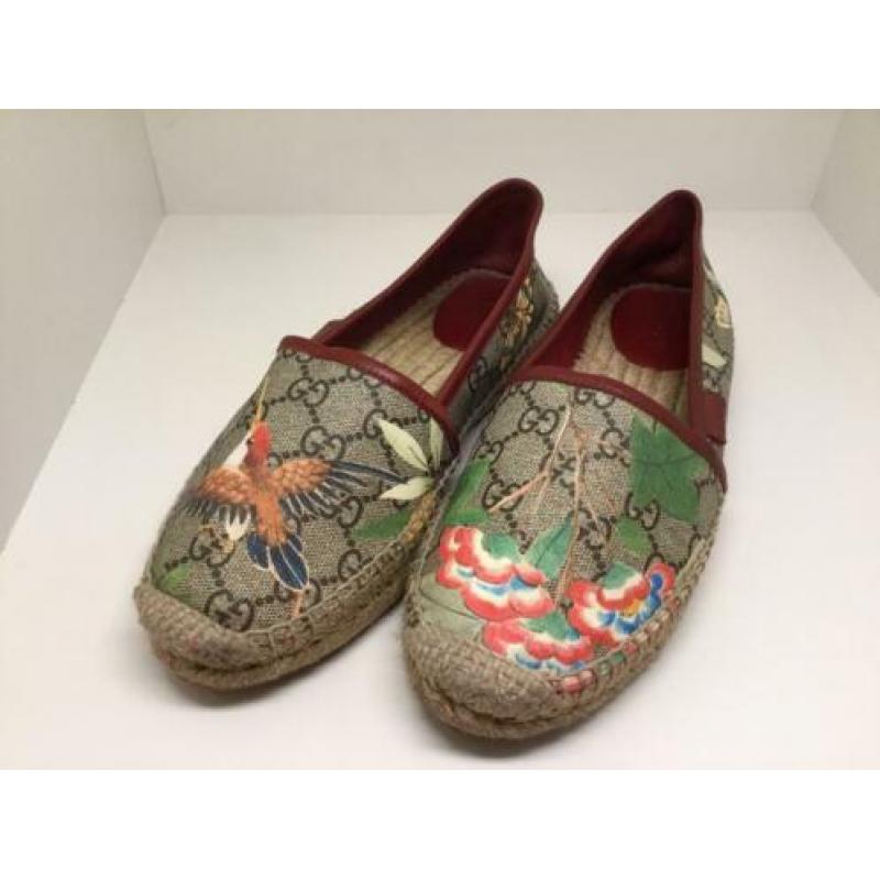 Gucci espadrilles suprème canvas met leer maat 37/37,5