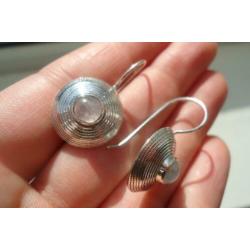 925 zilver / zilveren design oorbellen met maansteen Vanoli