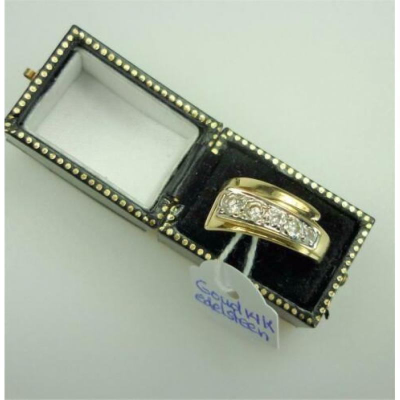 Ring goud 14K met edelsten / Z6201