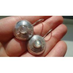 925 zilver / zilveren design oorbellen met maansteen Vanoli