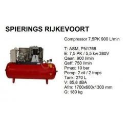 Compressor 7.5PK 900l/min luchtdrukcompressor Air Druckluft
