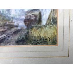 Boerenlandschap met weg en koeien door W.J. Alberts