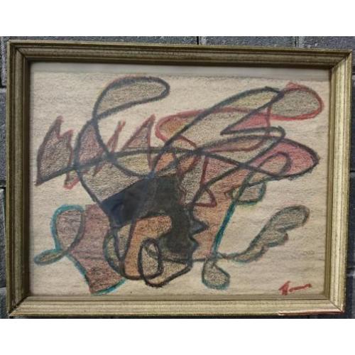 Abstract pastel tekening ~1920. gesigneerd
