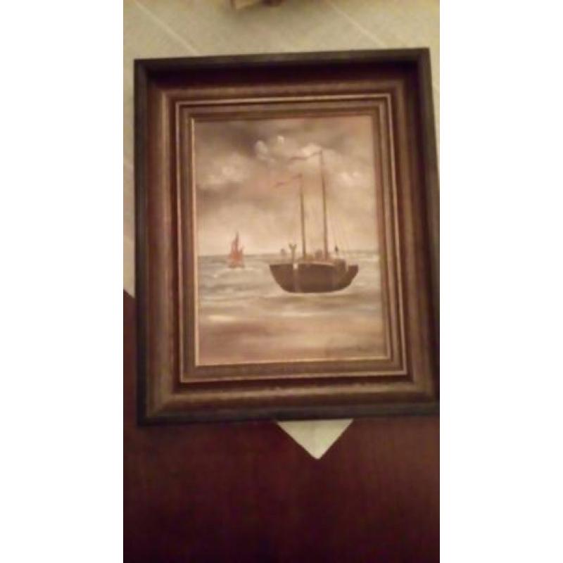 Schilderij van Katwijkse bomschuit