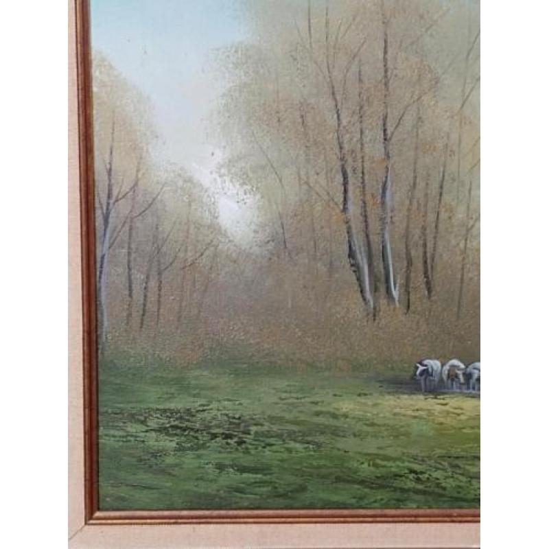 Klassiek olieverfschilderij schaapherder jansen