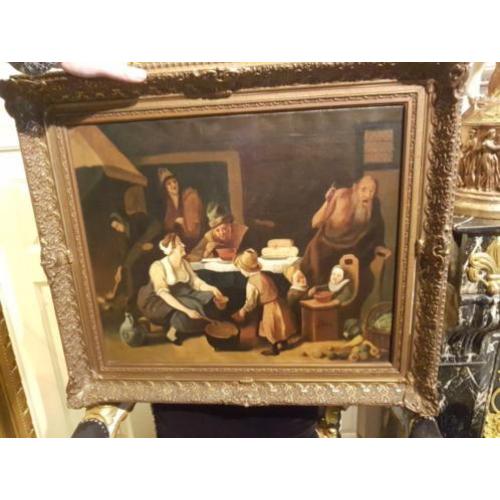 antiek mooi gesigneerd jan havick steen olieverf schilderij