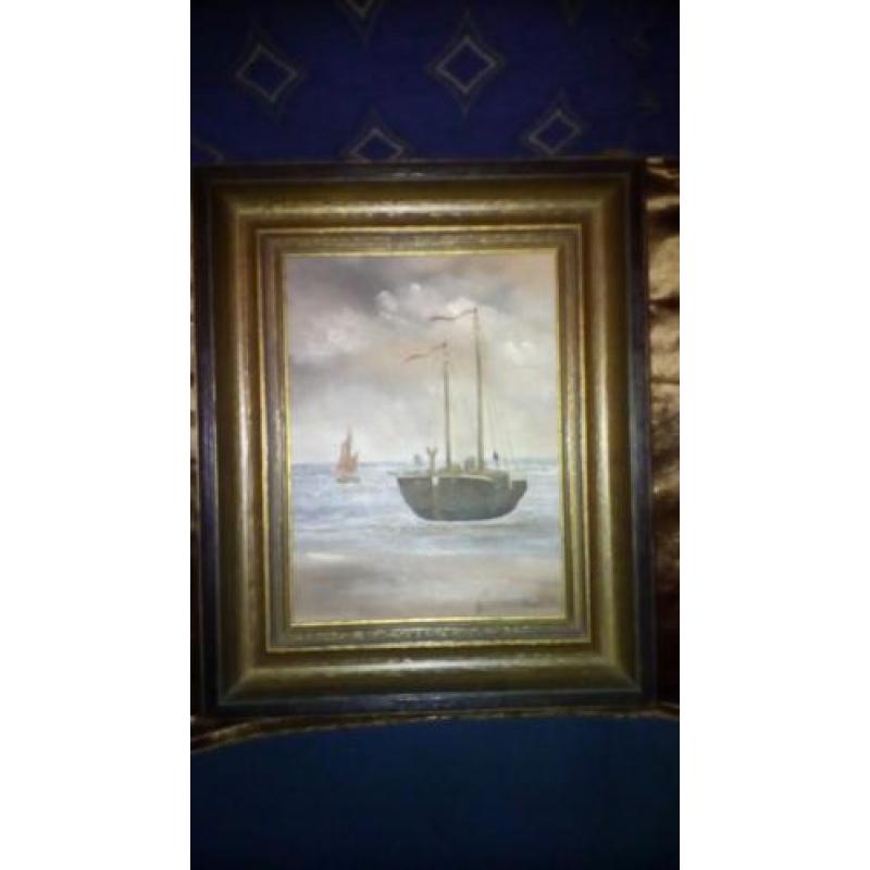 Schilderij van Katwijkse bomschuit