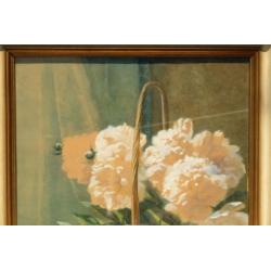 schilderij Jozef Hoevenaar 1840-1926 pioenrozen