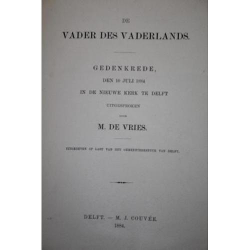 Gedenkrede: Vader des vaderlands, door M. de Vries (1884)