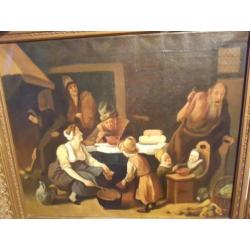 antiek mooi gesigneerd jan havick steen olieverf schilderij