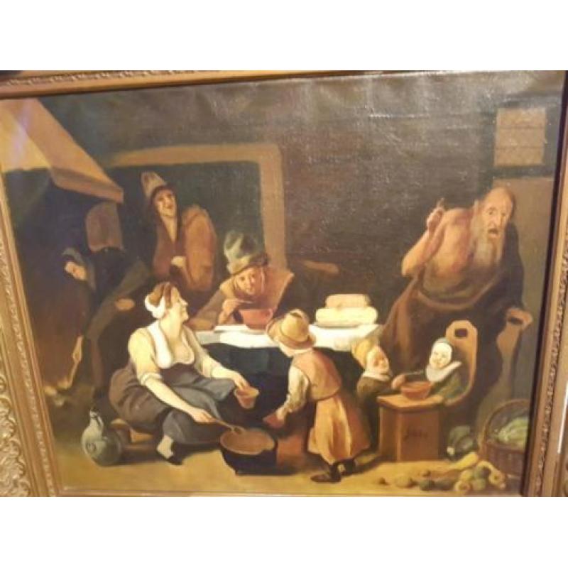 antiek mooi gesigneerd jan havick steen olieverf schilderij