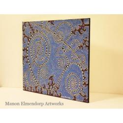 Uniek Handgeschilderd Abstract Blauw Schilderij Nieuw