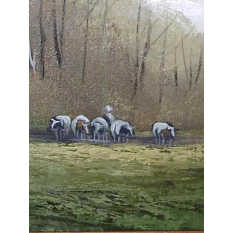 Klassiek olieverfschilderij schaapherder jansen
