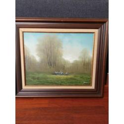 Klassiek olieverfschilderij schaapherder jansen