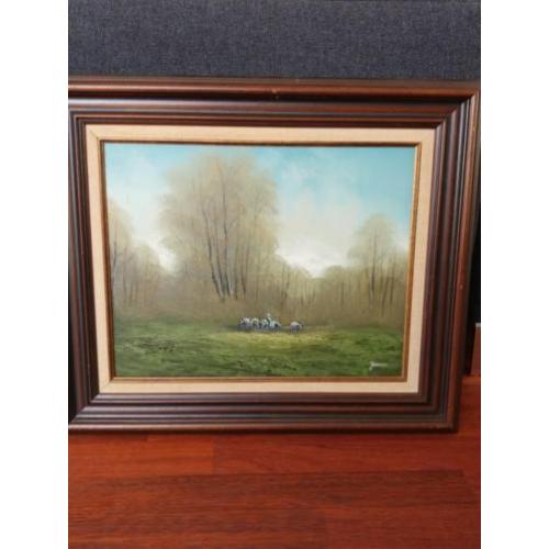 Klassiek olieverfschilderij schaapherder jansen