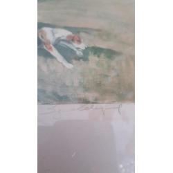 Oude aquarel jacht tafereel gesigneerd