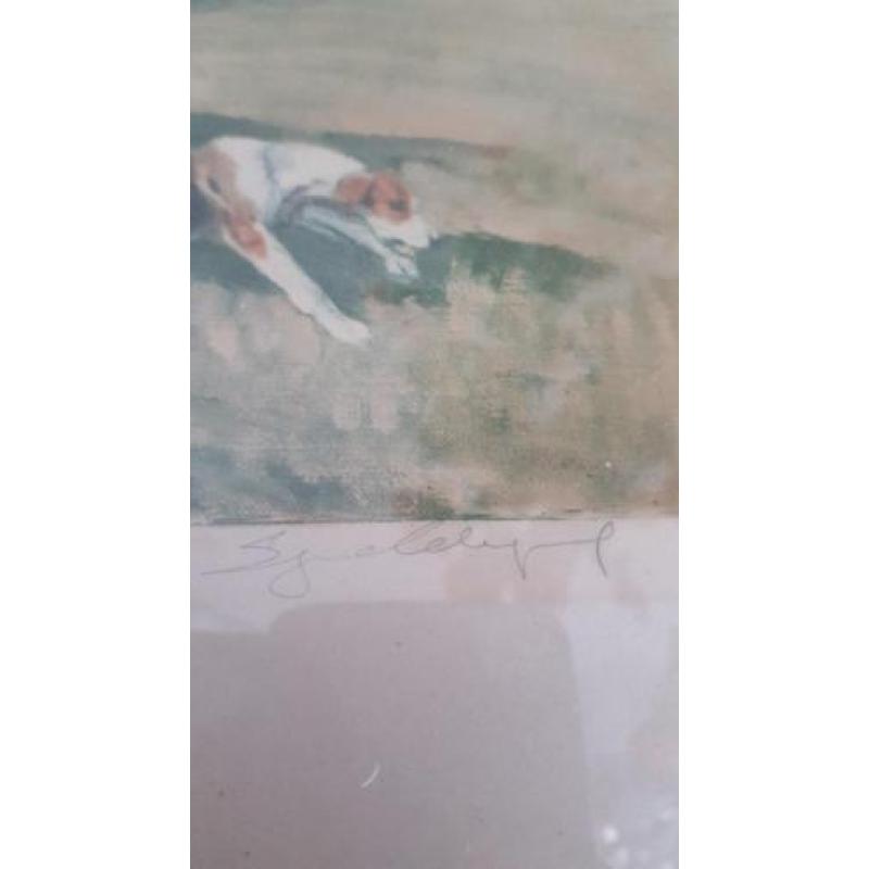 Oude aquarel jacht tafereel gesigneerd