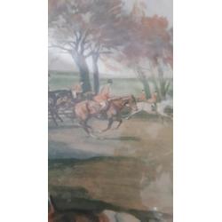 Oude aquarel jacht tafereel gesigneerd