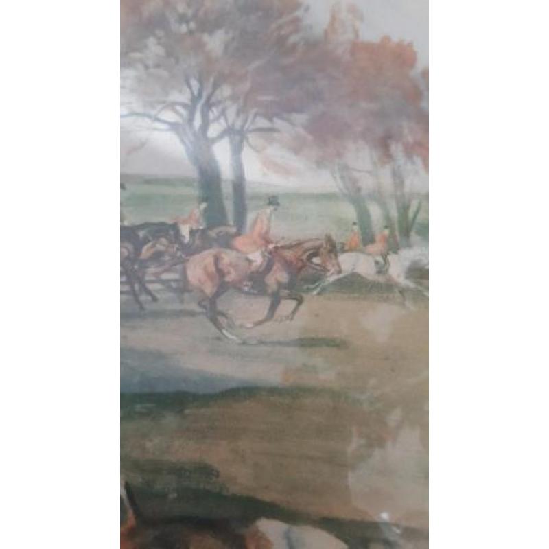 Oude aquarel jacht tafereel gesigneerd