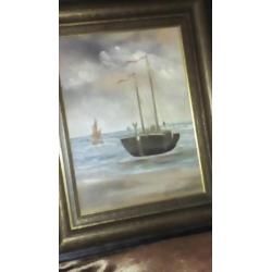 Schilderij van Katwijkse bomschuit