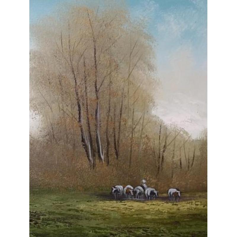 Klassiek olieverfschilderij schaapherder jansen