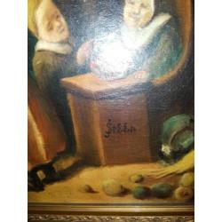 antiek mooi gesigneerd jan havick steen olieverf schilderij