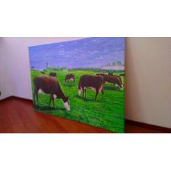 Groot schilderij Koeien / koe , nieuw