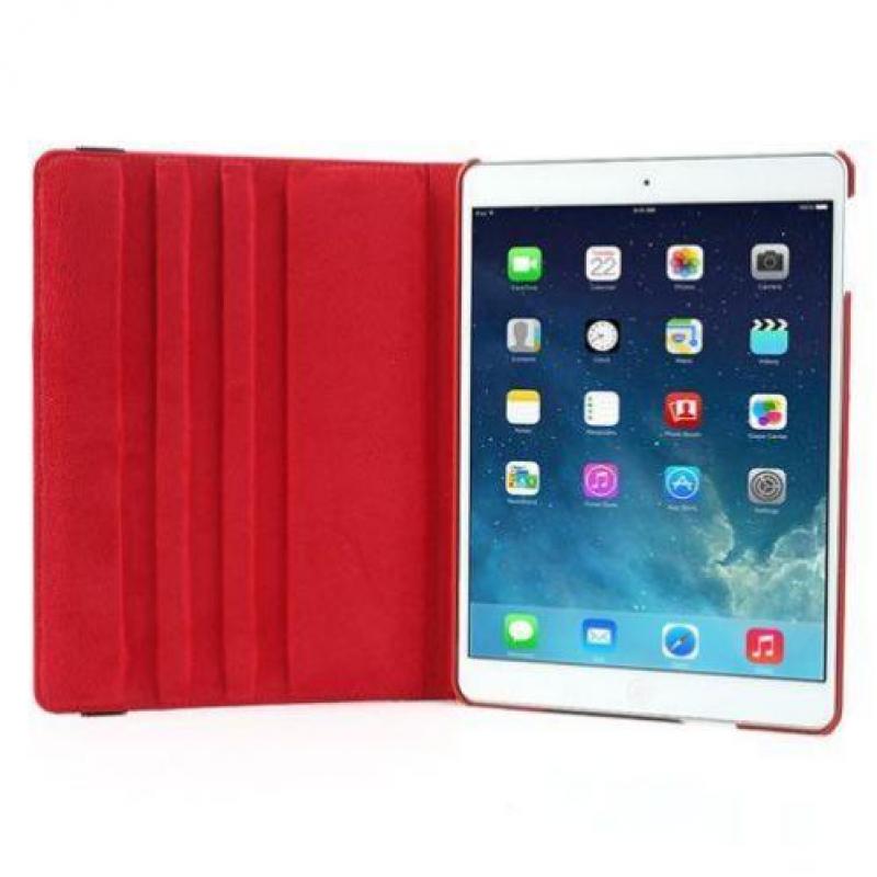 iPad Air 2 hoes 360 graden roteerbare hoes PU Leder Rood