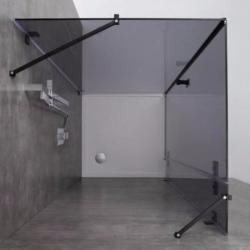 AWT Douchecabine LAS1000-B zwart 100x100 links