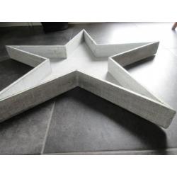 mooie grote houten [kerst]ster [lichtgrijs] doorsnee 85 cm.