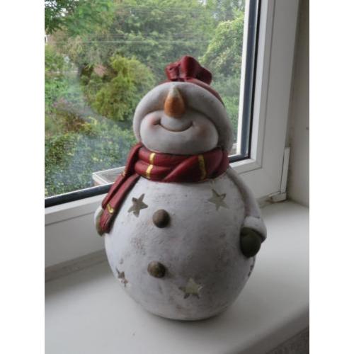 Keramiek kerst sneeuwman