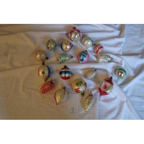 Partij van 18 mooie oude antieke kerstballen kerst