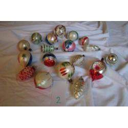 Partij van 18 mooie oude antieke kerstballen kerst