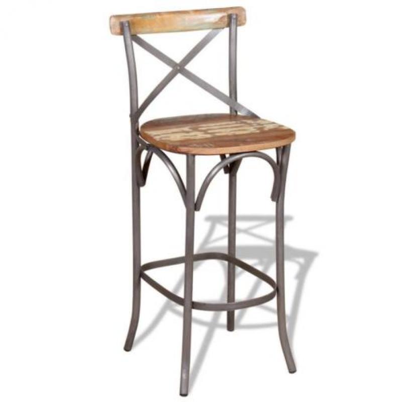 vidaXL Barkruk 45x45x110 cm massief gerecycled hout