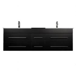 Luxe badmeubel badkamermeubel wastafel Phoenix 150 cm zwart