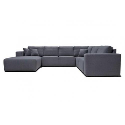 SALE! Donker grijze U bank XXL Grote Hoekbank antraciet stof