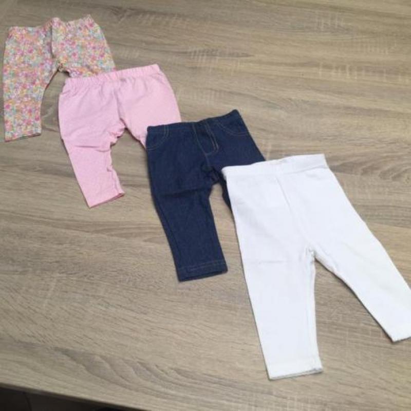 Baby leggings meisje broekjes 4 stuks 0-3 maanden 50 - 56