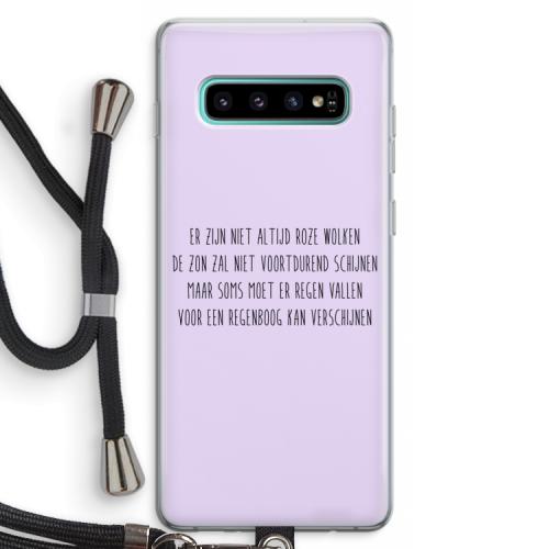 Regenboog: Samsung Galaxy S10 Plus Transparant Hoesje met koord