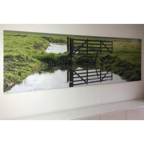 Foto verlijmd achter acrylaat 100x130 cm